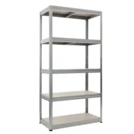 3 stk. Work-it stålreol med 5 træhylder 1800×900×300 mm galvaniseret