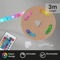 3 stk. briloner rgb led strip 3 meter med remote(ubrugt)