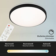 briloner led slim panel m. remote sort ø 42 cm(ubrugt)