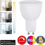 6 stk. briloner gu10 4,5w (40w) rgb wifi/app smart led Pære(ubrugt)