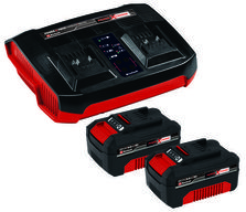 Einhell Power-X-Change starterkit med 2 x 18V 4,0 Ah batteri og twin-oplader