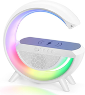 Bordlampe 4-i-1 med rgb lys,oplader,højtaler m. bluetooth,natlys(ubrugt)