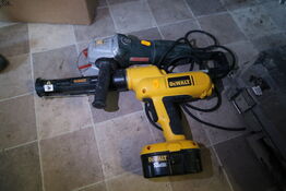 Vinkelsliber, akku fugepistol DEWALT DC547 med batteri