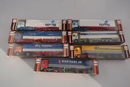 7 stk. modellastbiler HERPA 807232, 801276, 907278 m.fl.