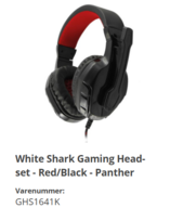 3 stk. White Shark Gaming Headsets - Red/Black - Panther GHS1641K