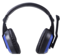 3. stk. MTK gaming headset m. mikrofon, sort/blå, 3,5 mm jack - CT649