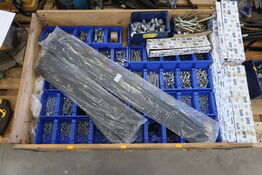 Pallet with bolts, board bolts and strips