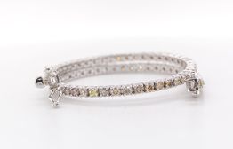 Diamantarmbånd i 14 karat hvidguld med 2,33 total karatvægt af lys til blandede gule og Brune nuancer diamanter - 3788 - Vejl. pris: kr. 42.495,-