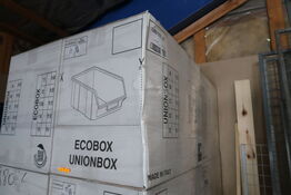 2 stk. kasser med plastikkasser ECOBOX Unionbox 112 Blu (ni)