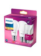 4 pk. E27 - Philips LED Pære - Mat - 5.5W - 470lm 2-pak