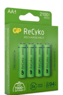 9 pk. Batteri ReCyko AA 1,2V 2100mAh 4stk