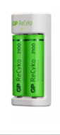 11 pk. GP ReCyko Batterilader E211 (USB) inkl. 2 x AA 2100 mAh batterier