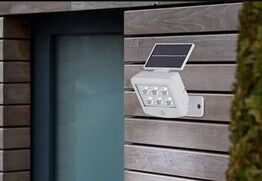 5 stk. briloner led-udendørslampe med solcelle krom(ubrugt)