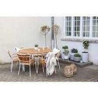 Kerteminde teak - nonwood havebord Ø150 cm, hvidt stel