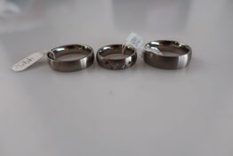 3 stk. ringe i titanium