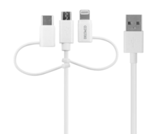 8 stk. USB-A - lightning cable, 2.0, 1 m, white