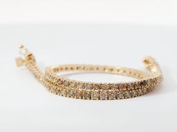 Tennisarmbånd Fancy naturlige Mix Gul - Brun diamanter 2.19 ct. 14 karat guld.