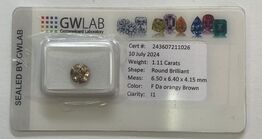 Diamant  1,11 ct. - Brillant Rund - farve Fancy mørk orange brun