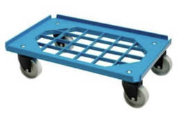 2 stk. Transportvogn GITTER blå Mini Move B600 x D400 x H160 mm (Udstillingsmodel)
