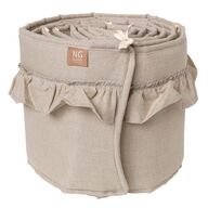 NG Baby Sengerand til Flæser tremmeseng 100% hør, Natur - 360x25 cm 