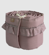 NG Baby Sengerand til tremmeseng 100% hør, Dusty Rose - 360x25 cm 