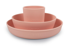 4 pk. Filibabba Silicone dinner set - Peach