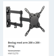 3 stk. Vægbeslag med arm