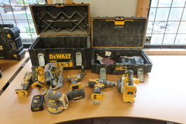 6 stk. maskiner Dewalt med 2 kasser