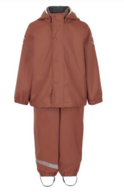 2 sæt Mikk-Line PU Regntøj - Russet - Str. 128