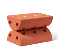 MODU Børneskammel - Burnt Orange / Dusty Green