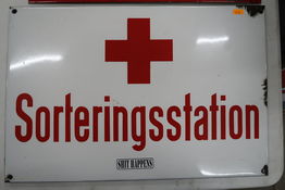 Emaljeskilt "Sorteringsstation"