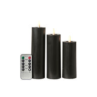 2 pk. LED bloklys 3 stk. sort