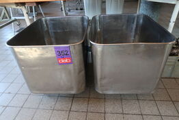 2 stk. Rustfri kar på hjul 
