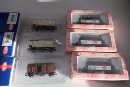 6 stk. model togvogne HELJAN 4100, 4102, 4103, 4267, 4266, 4242