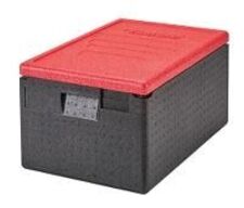 10 stk. Madtransportboks m/rød låg 1/1 GN 46 ltr CamGoBox EPP180