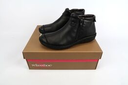 Støvle i skin Sort Relaxshoe 26702 - Str. 40