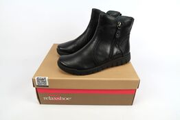 Støvle i læder sort Relaxshoe 749-035 - Str. 42