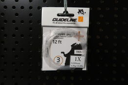 7 pk. GUIDELINE Power Strike knotless Tapered Leader 1X 0,26mm 4,9kg 12ft