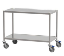 Kørebord 1100x550 mm m/vulstkant m/over og underhylde