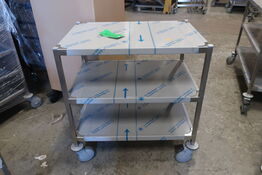 Kørebord 830x600 mm m/vulstkant m/ over og 2 underhylder
