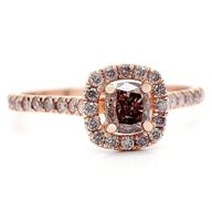 Diamantring i 14 kt. pink guld med 0.74 karat sjældne brun rosa og lyserøde Diamanter – 3925 - Vejl. pris: kr. 35.495,-