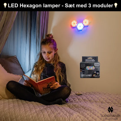 Massive Stock Hexagon LED lamper m. remote *Del 2*