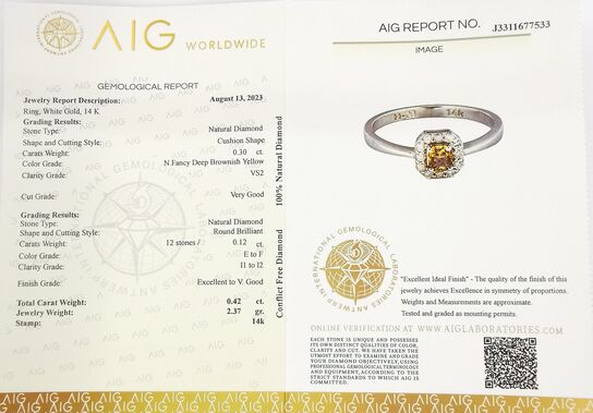 Diamantring med 0,42 ct diamanter - Vejl. pris: 9.595,-