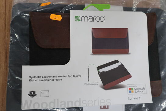 Sleeve til 16" MacBook, sleeve til Microsoft surface samt cover til iPhone 11 Pro 