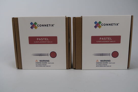 2 pk. 16 ekstra pastelkugler til Magnetkuglebane - Connetix