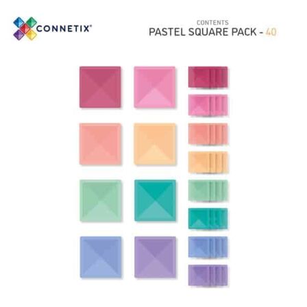 Pastel Magneter Udvidelsespakke, 40 dele - Connetix