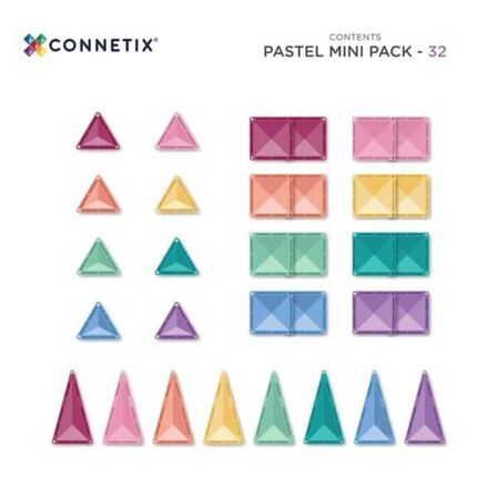 Pastel Mini pakke, 32 dele - Connetix