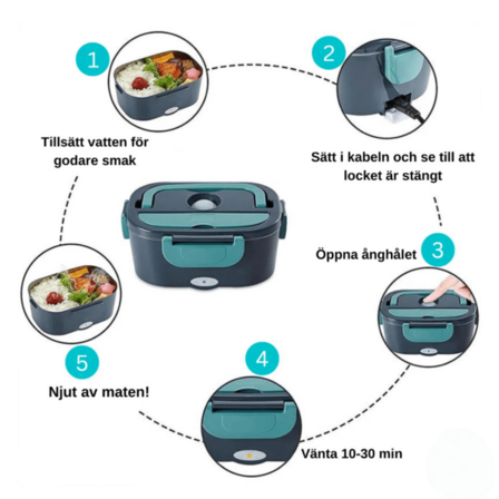 2 stk. Bærbar elektrisk madkasse