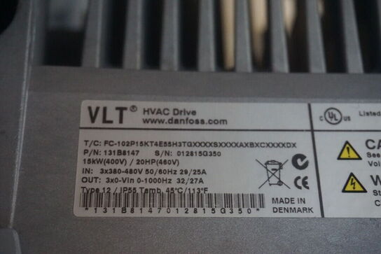 2 stk. styringsenheder DANFOSS VLT HVAC Drive