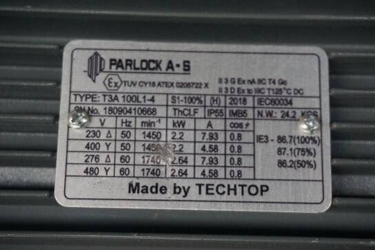 2 stk. El-motor PARLOCK A-S T3A 100L1-4